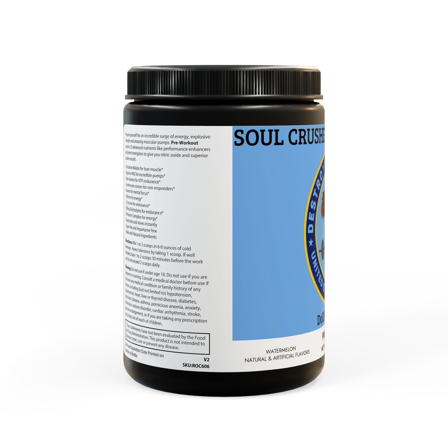 DoD (SOUL CRUSHER) Fitness Pre-workout Supplement, Watermelon (300g, 10.58oz)