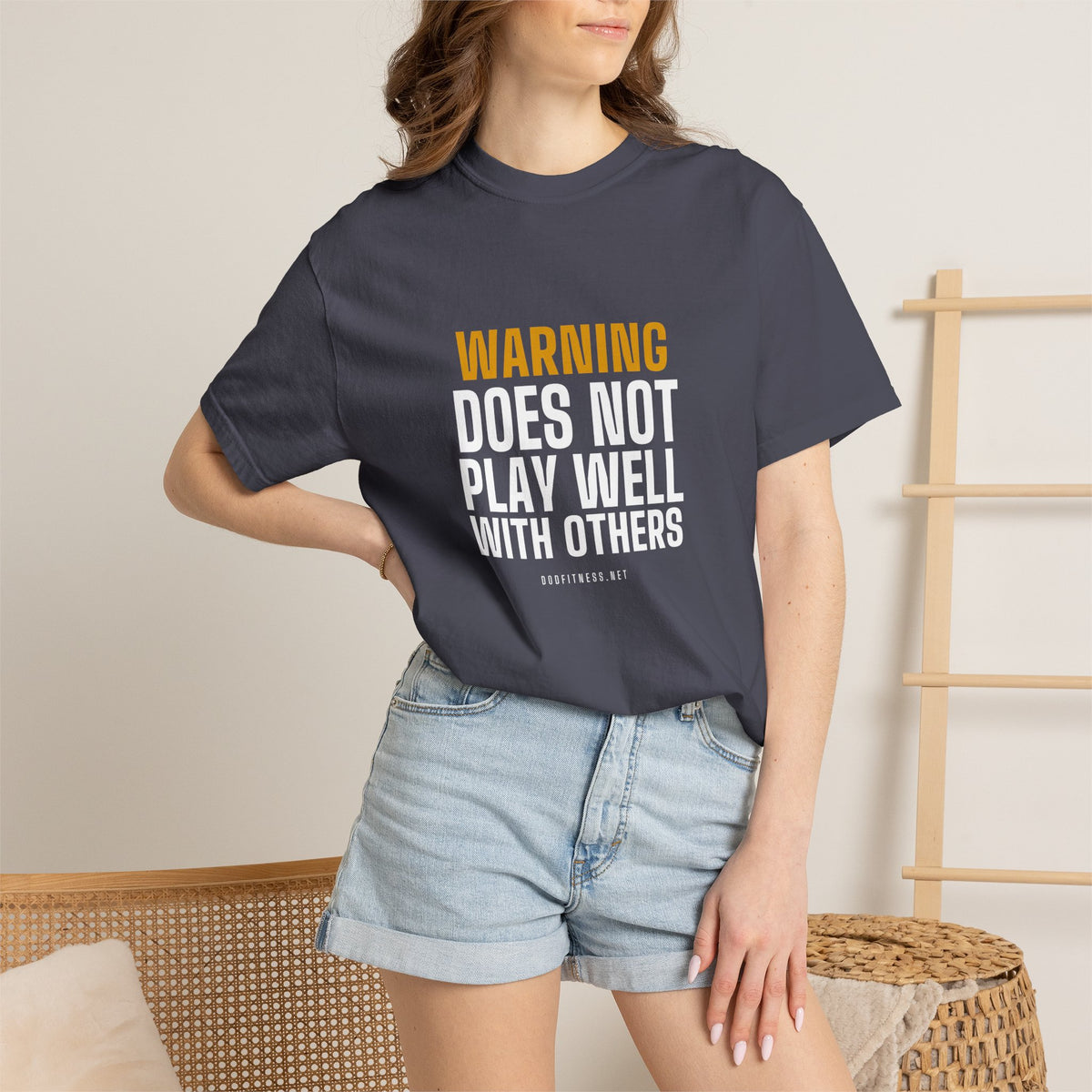 Warning Label men's tee - funny gym shirt by DoD Fitness