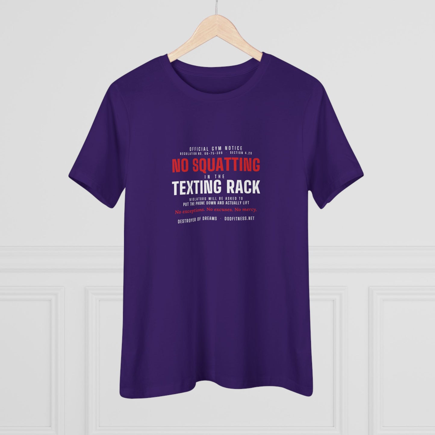 DoD Fitness - No Squatting Texting Rack Women's Tee