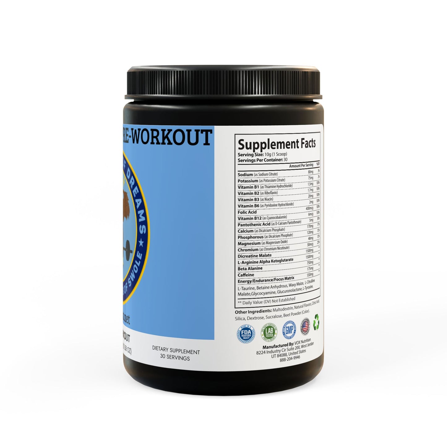 DoD (SOUL CRUSHER) Fitness Pre-workout Supplement, Watermelon (300g, 10.58oz)