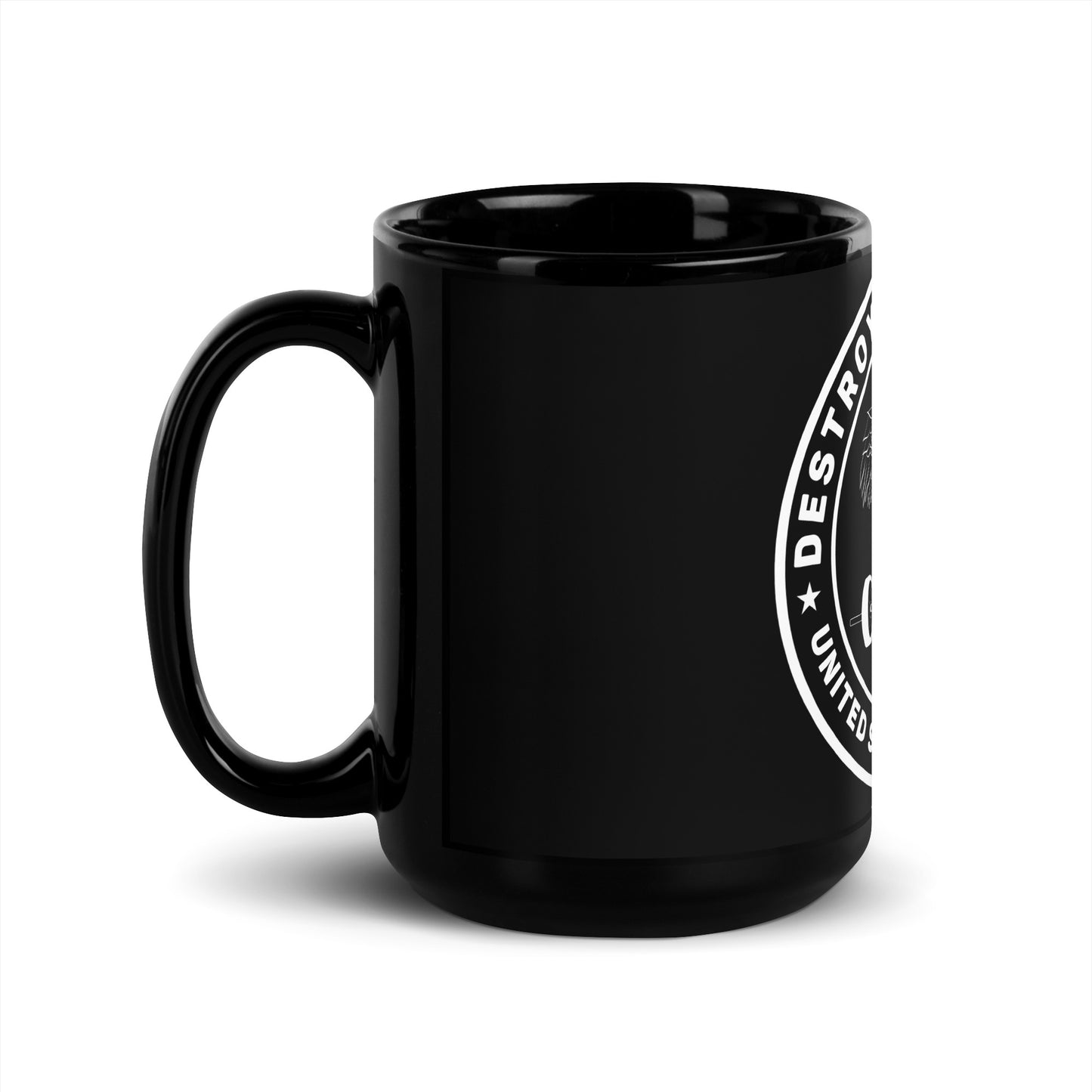 DoD Black Glossy Mug (B&W Logo)