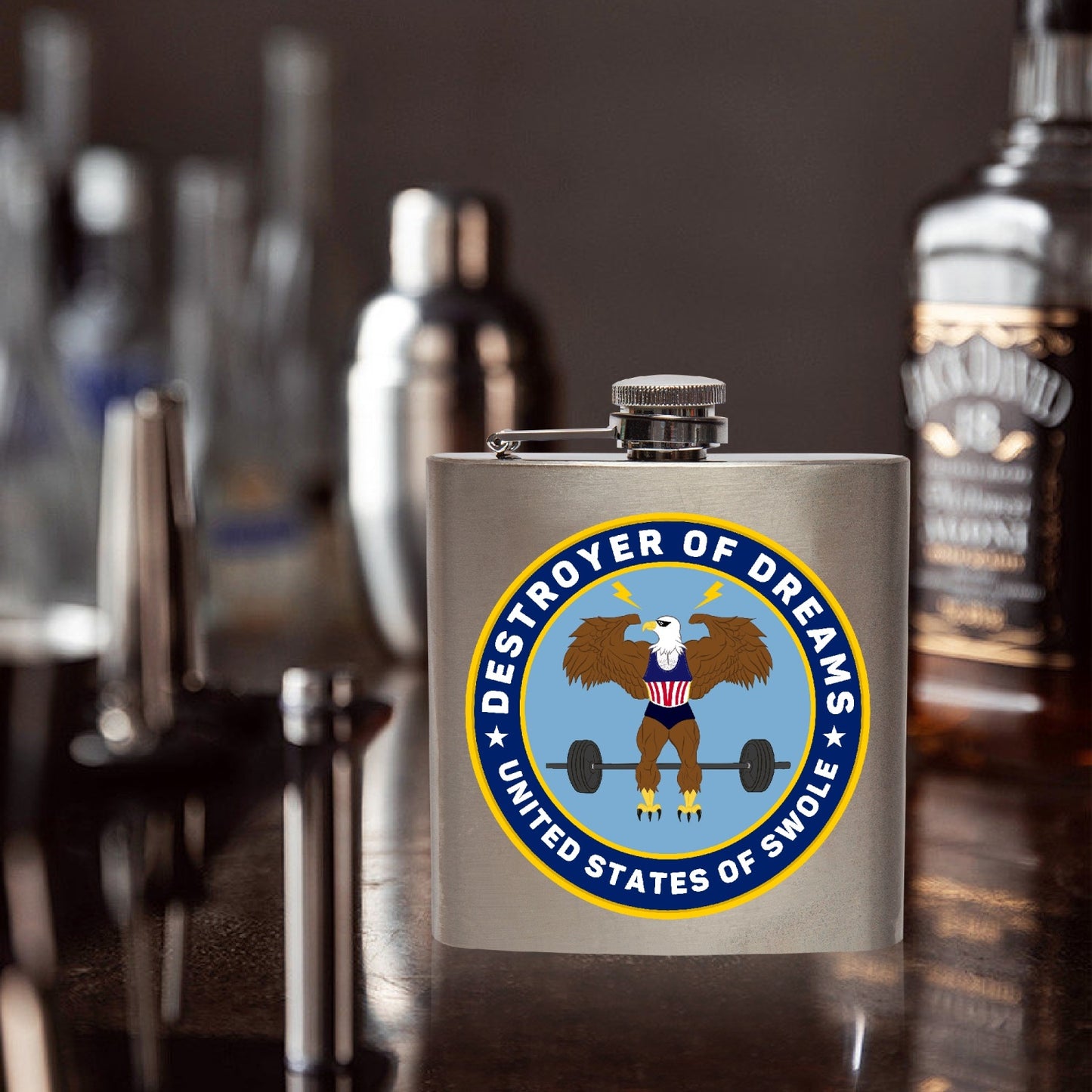 DoD 6oz Stainless Steel Hip Flask