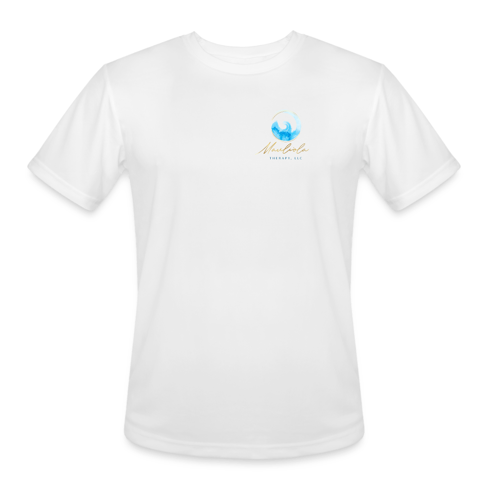 Mauil'Ola Magic Men’s Moisture Wicking Performance T-Shirt - white