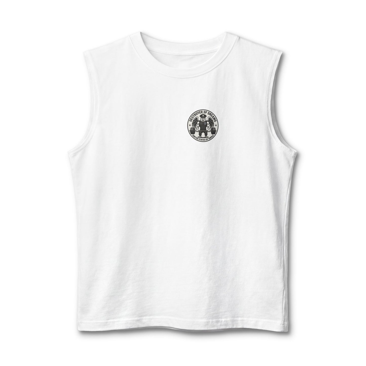 Thin Blue Line stringer tank in White - funny gym shirt by DoD Fitness