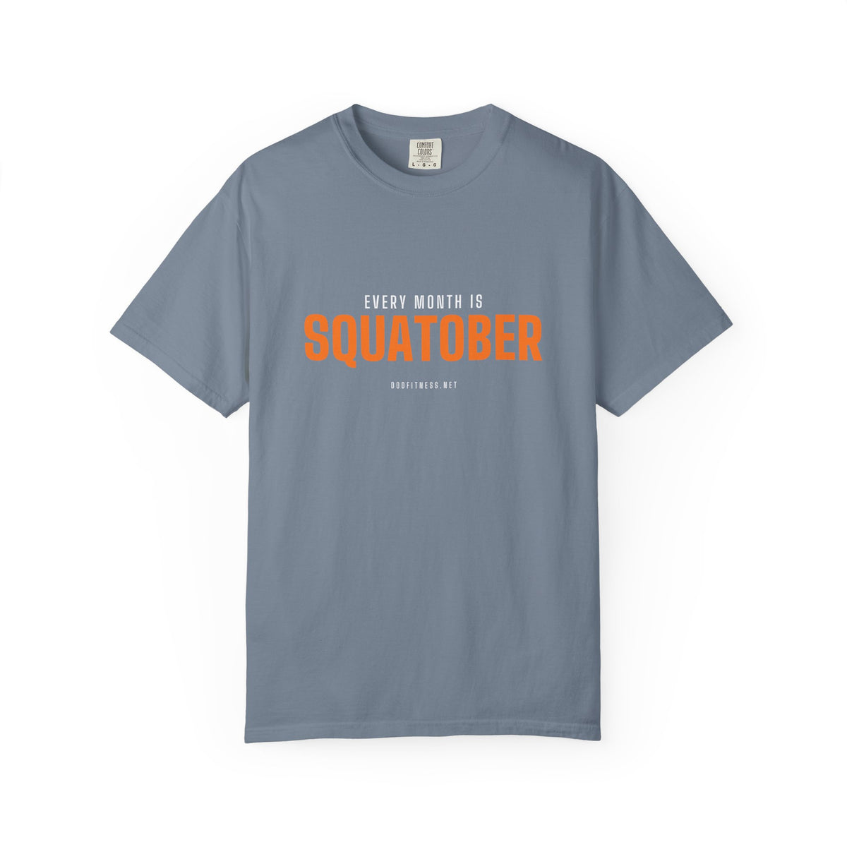 Squatober men's tee in Blue Jean - funny gym shirt by DoD Fitness