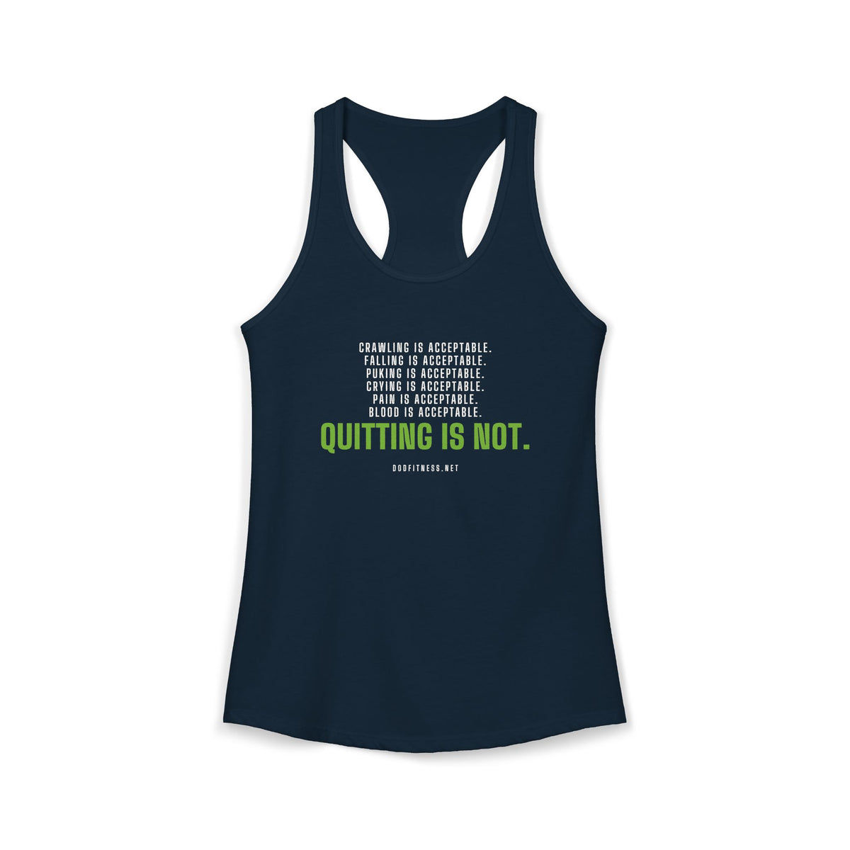 DoD Fitness - Quitting Is Not Women's Tank