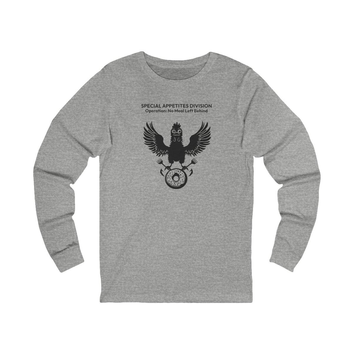 MEAL Team 6 - No Meal Left Behind long sleeve tee in Athletic Heather - funny gym shirt by DoD Fitness