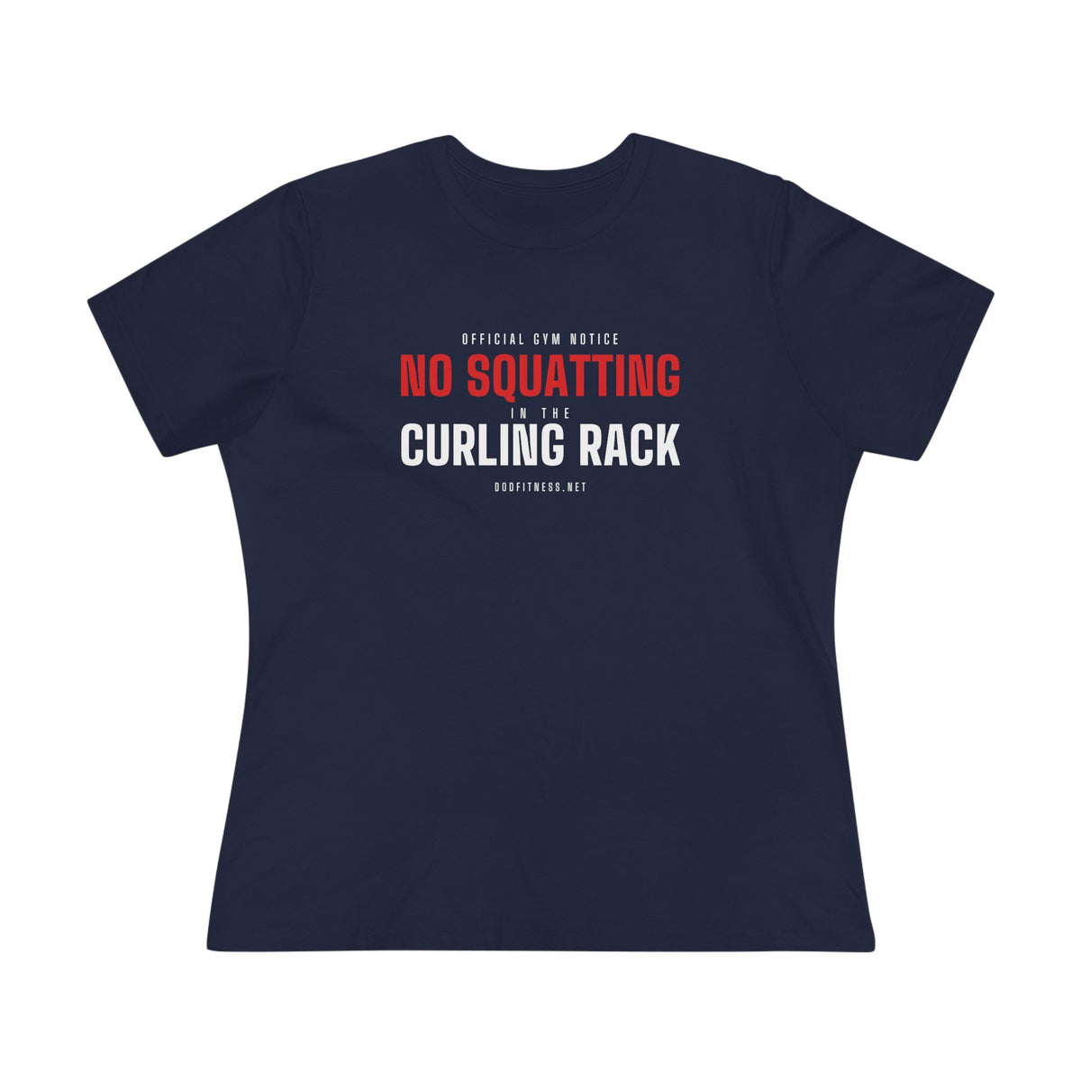 Curling Rack women's tee - funny gym shirt by DoD Fitness