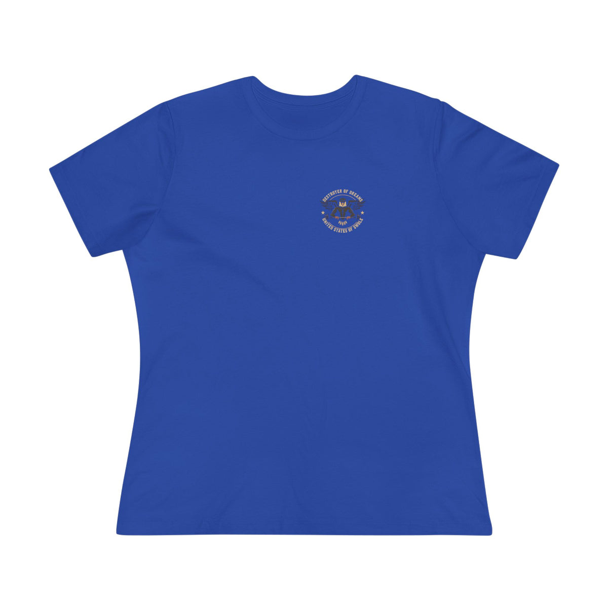 United We Serve - Military women's tee in True Royal - funny gym shirt by DoD Fitness