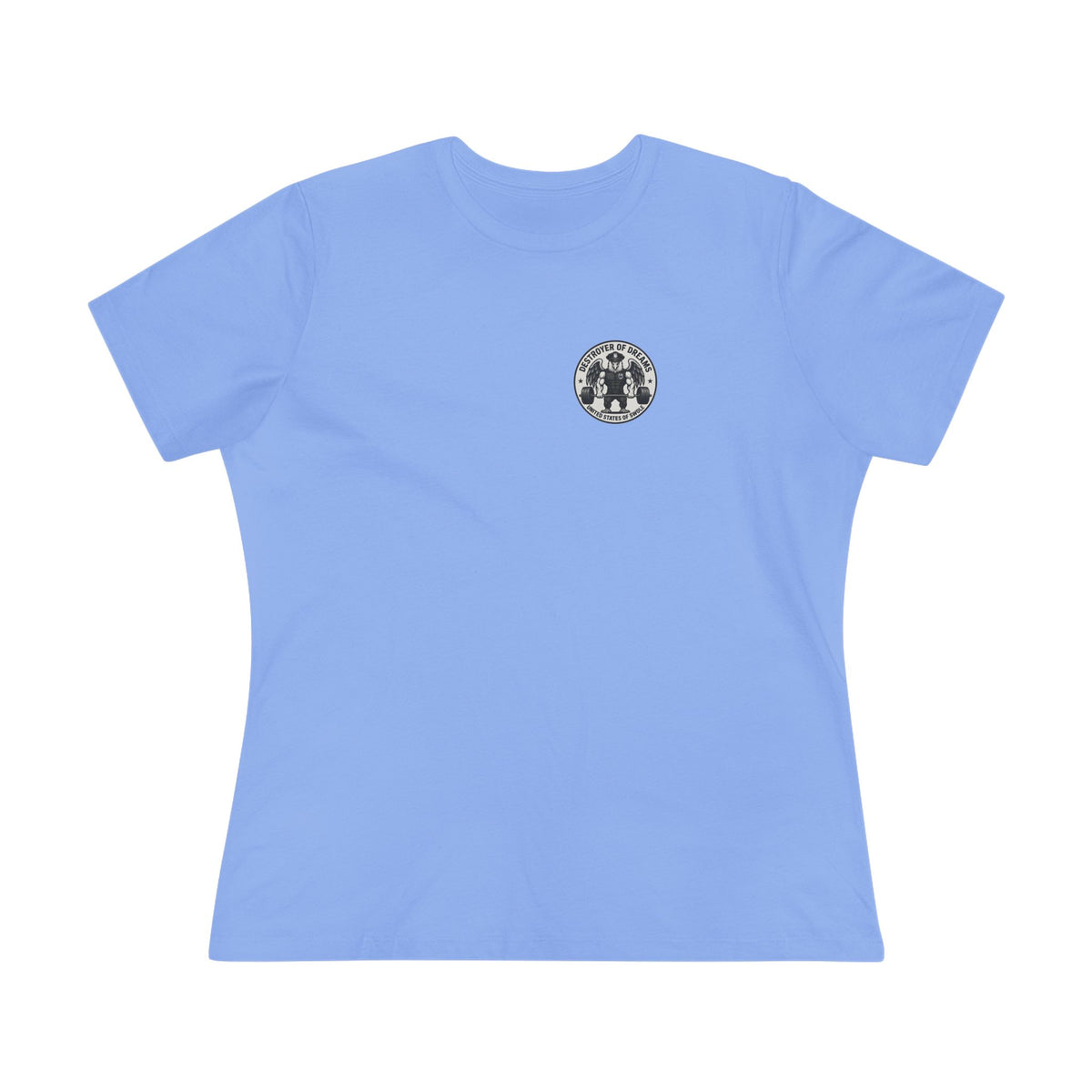 Thin Blue Line women's tee in Carolina Blue - funny gym shirt by DoD Fitness