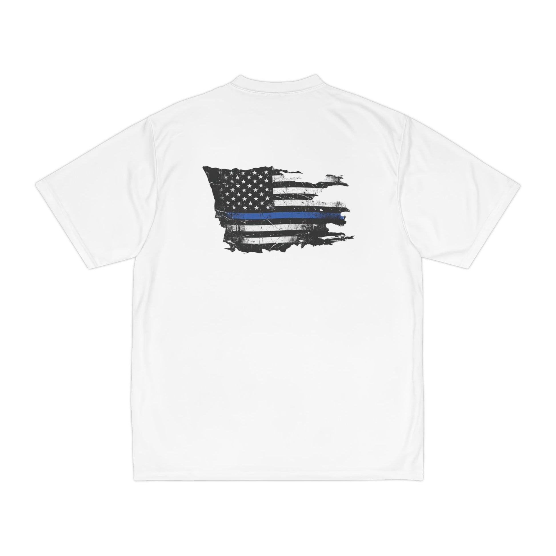 Thin Blue Line moisture wicking shirt - funny gym shirt by DoD Fitness
