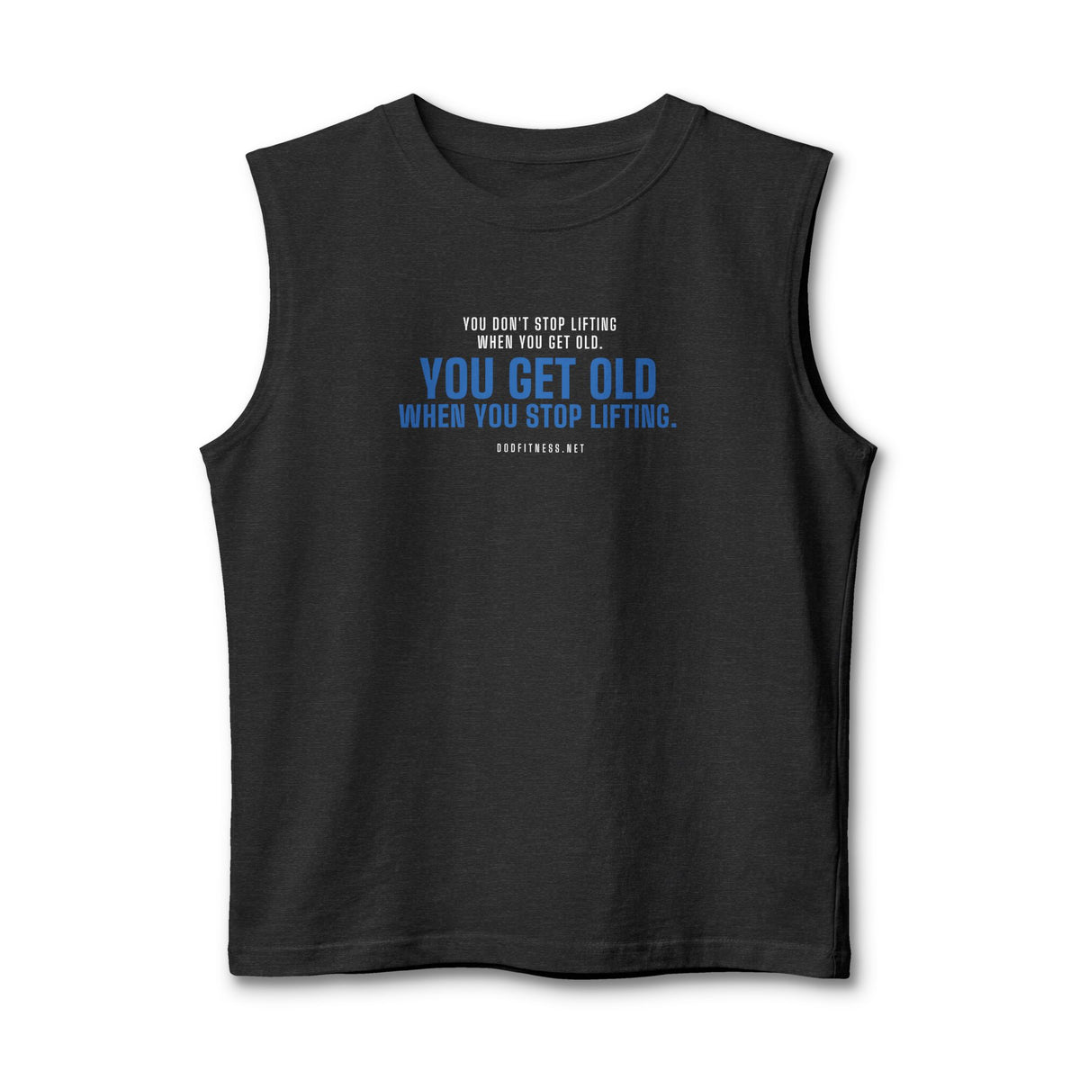Stop Lifting B stringer tank in Dark Grey Heather - funny gym tank by DoD Fitness