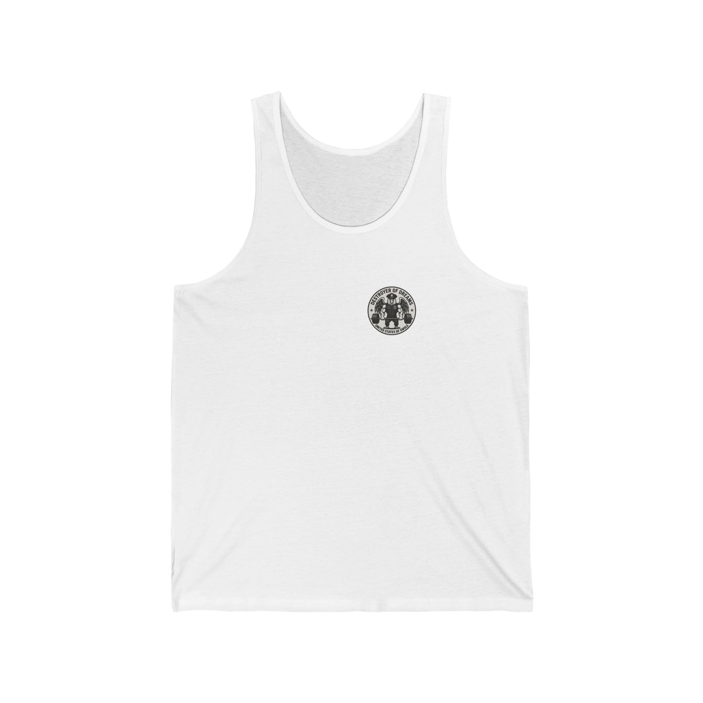 Thin Blue Line men's tank in White - funny gym shirt by DoD Fitness