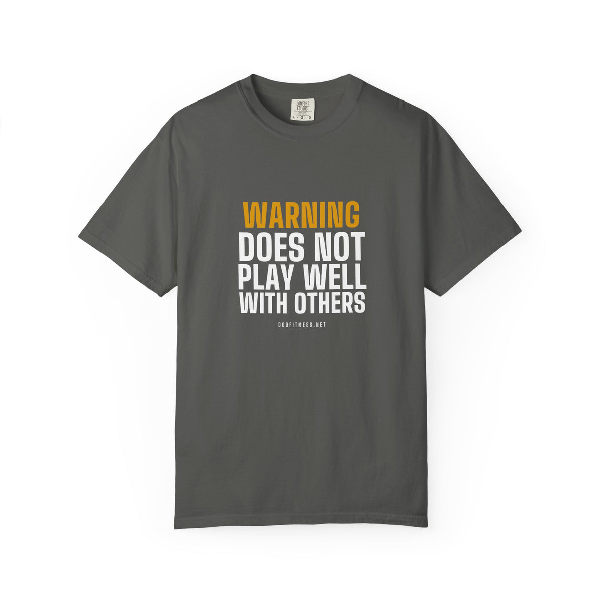 Warning Label men's tee in Pepper - funny gym shirt by DoD Fitness