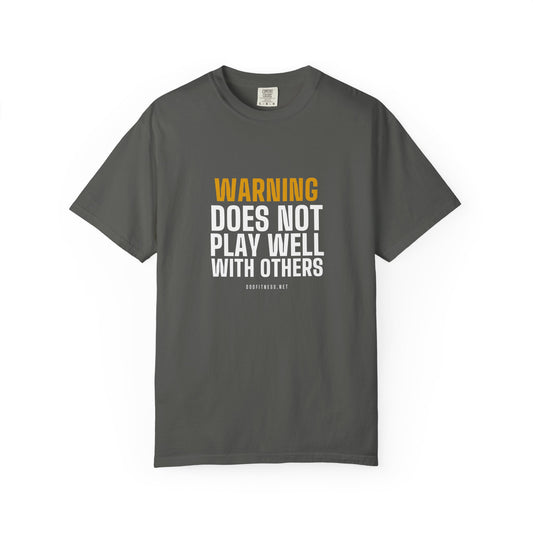 Warning Label men's tee in Pepper - funny gym shirt by DoD Fitness