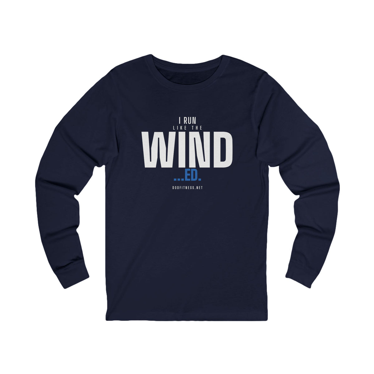 Winded long sleeve tee in Navy - funny gym shirt by DoD Fitness