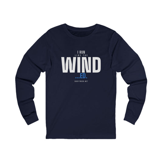 Winded long sleeve tee in Navy - funny gym shirt by DoD Fitness