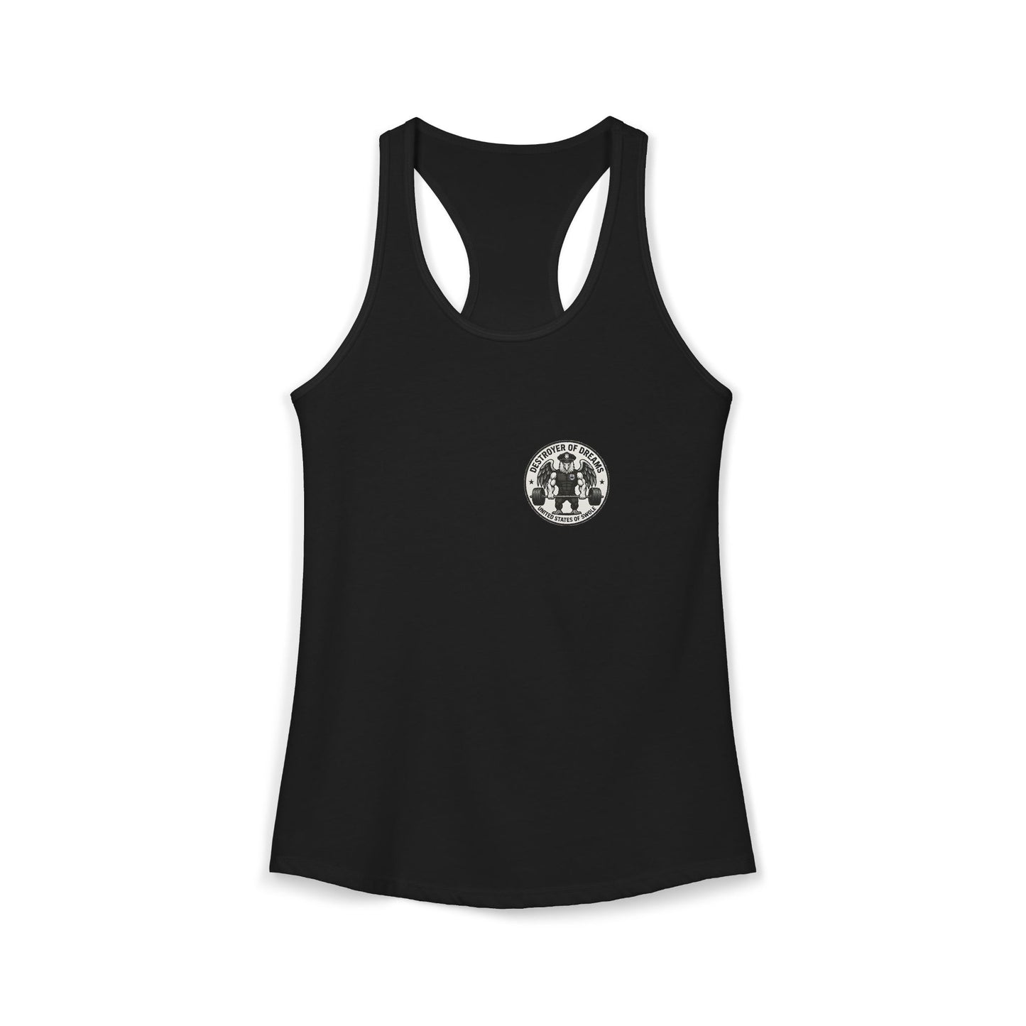 Thin Blue Line women's tank in Solid Black - funny gym shirt by DoD Fitness