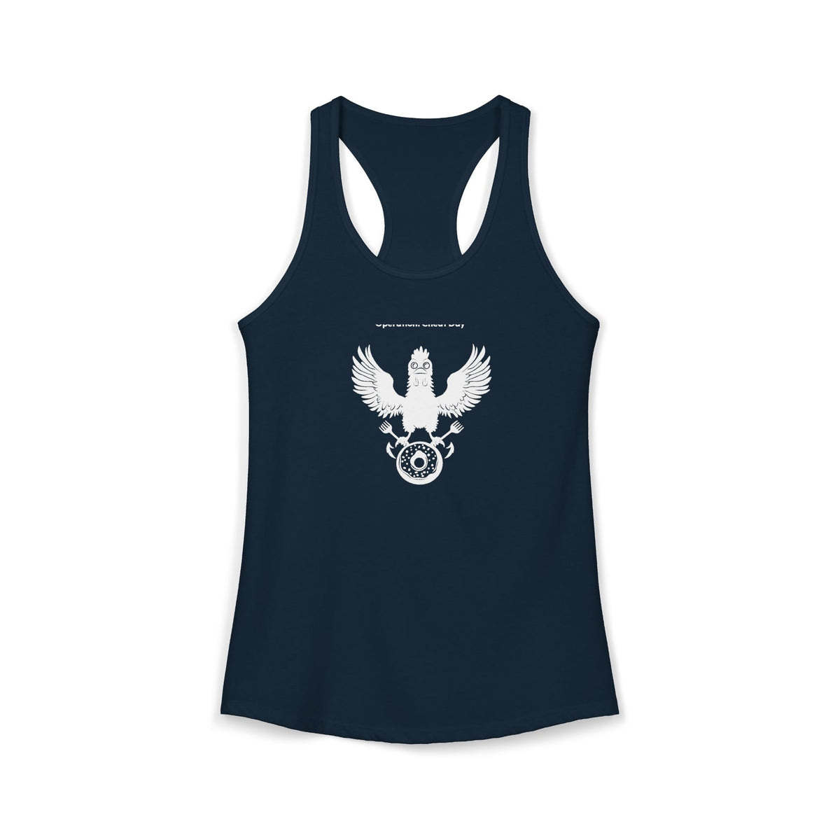 MEAL Team 6 - Operation: Cheat Day women's racerback tank - funny gym tank by DoD Fitness