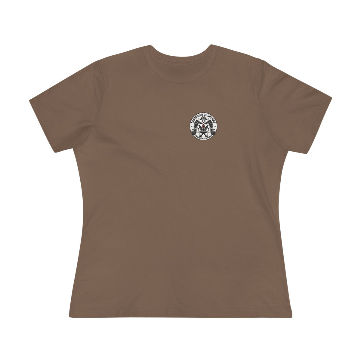 Thin Red Line women's tee in Vintage Brown - funny gym shirt by DoD Fitness