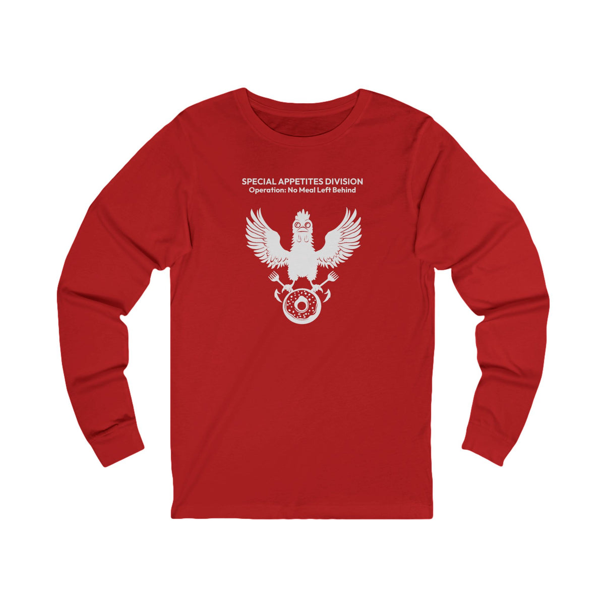 MEAL Team 6 - No Meal Left Behind long sleeve tee in Red - funny gym shirt by DoD Fitness