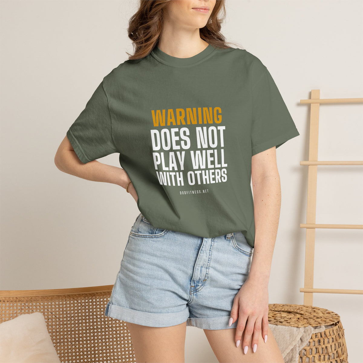 Warning Label men's tee - funny gym shirt by DoD Fitness