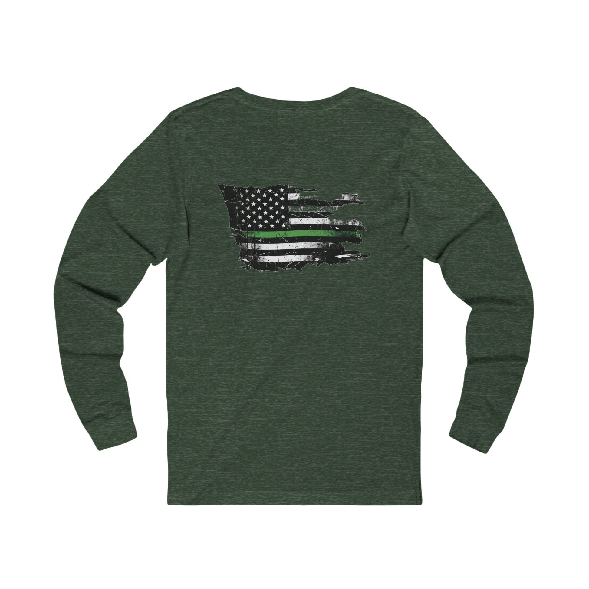 Thin Green Line long sleeve - funny gym shirt by DoD Fitness