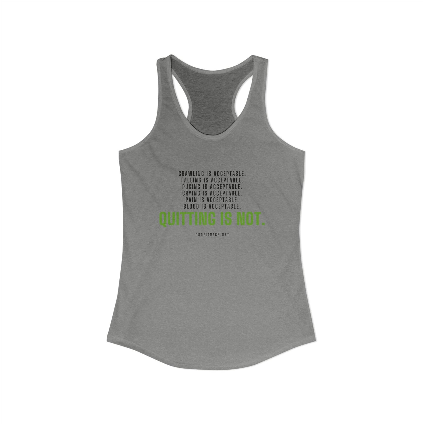 DoD Fitness - Quitting Is Not Women's Tank