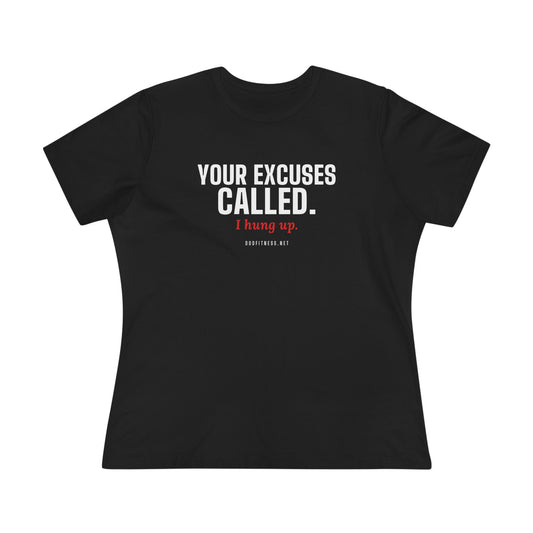 Excuses Called women's tee in Team Purple - funny gym shirt by DoD Fitness