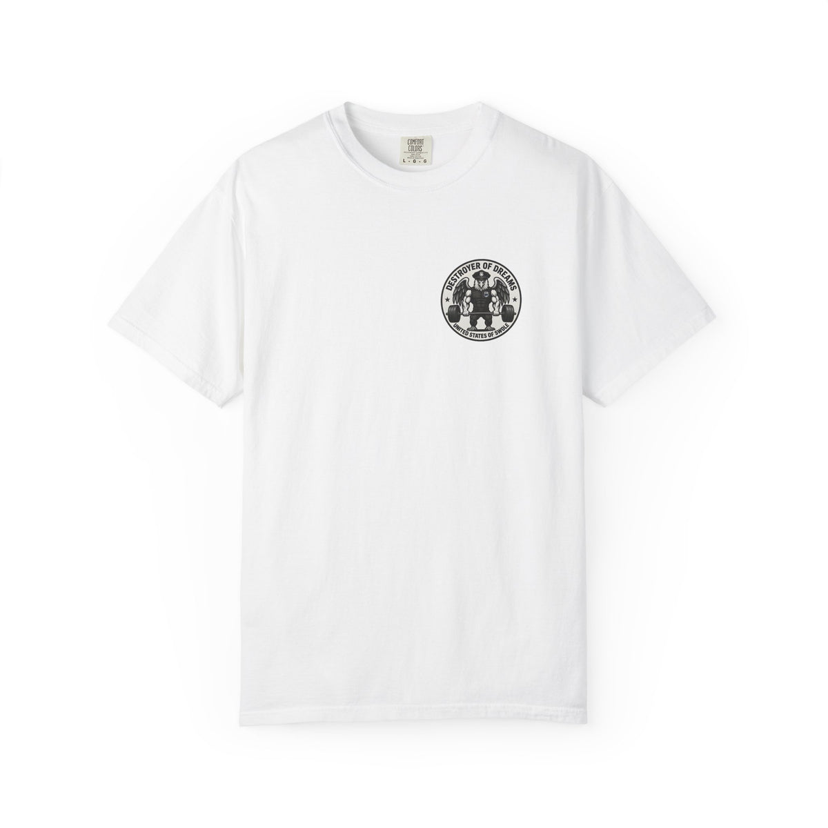 Thin Blue Line men's tee in White - funny gym shirt by DoD Fitness