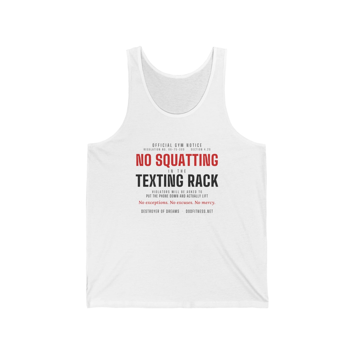 DoD Fitness - No Squatting Texting Rack Men's Tank