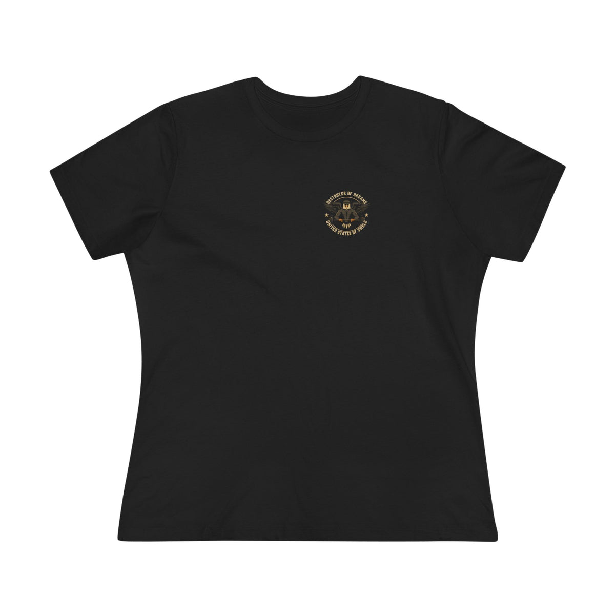 United We Serve - Military women's tee in Black - funny gym shirt by DoD Fitness