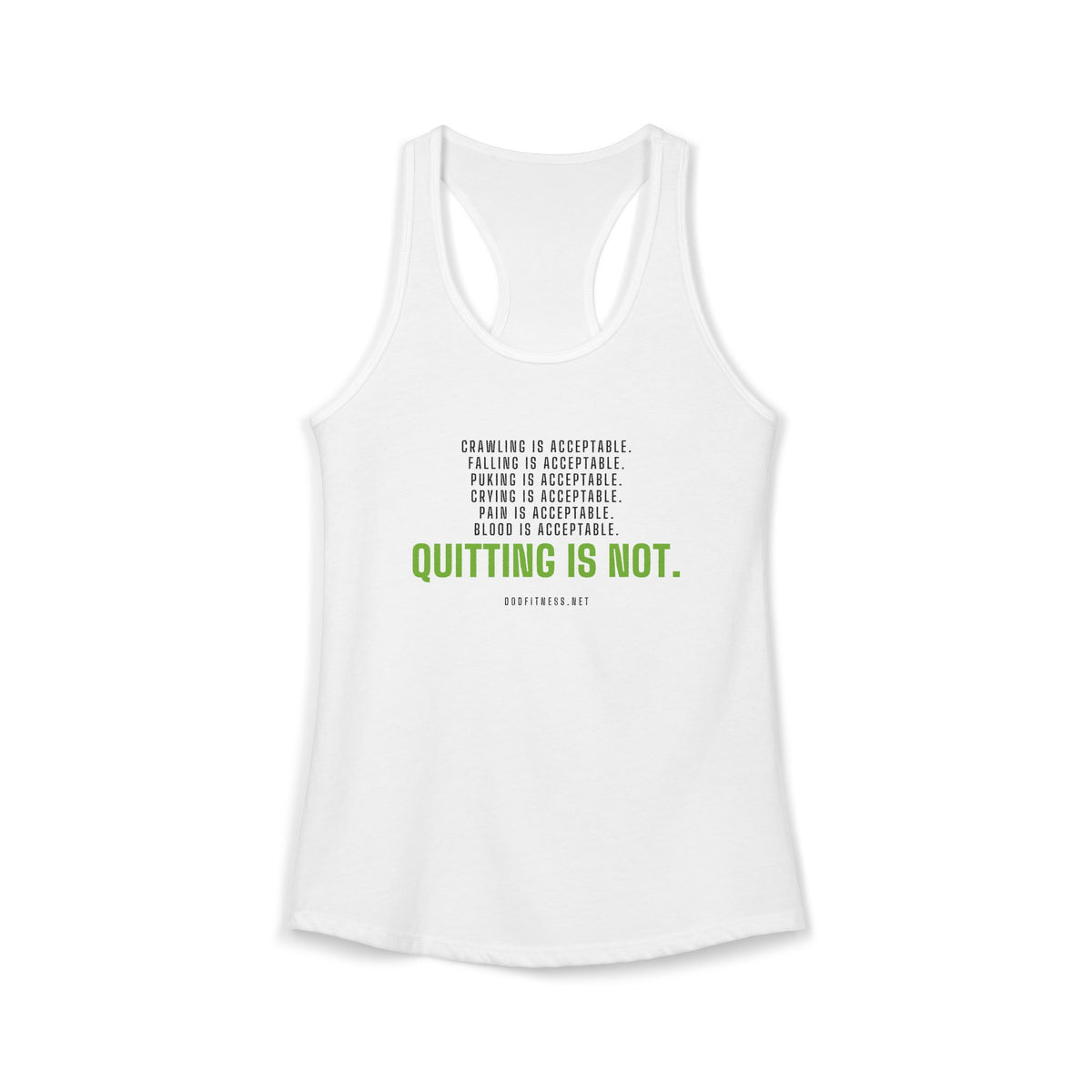 DoD Fitness - Quitting Is Not Women's Tank