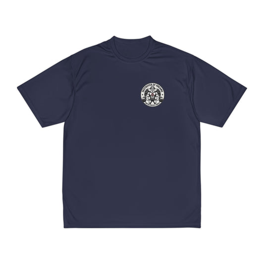 Thin Red Line moisture wicking shirt in Navy - funny gym shirt by DoD Fitness