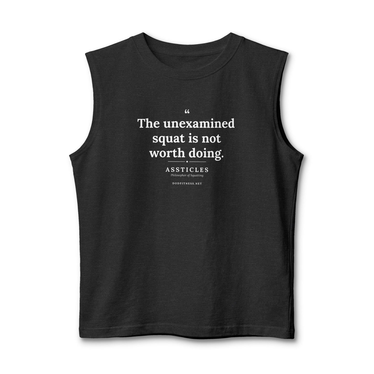 Assticles - The Unexamined Squat stringer tank - funny gym tank by DoD Fitness