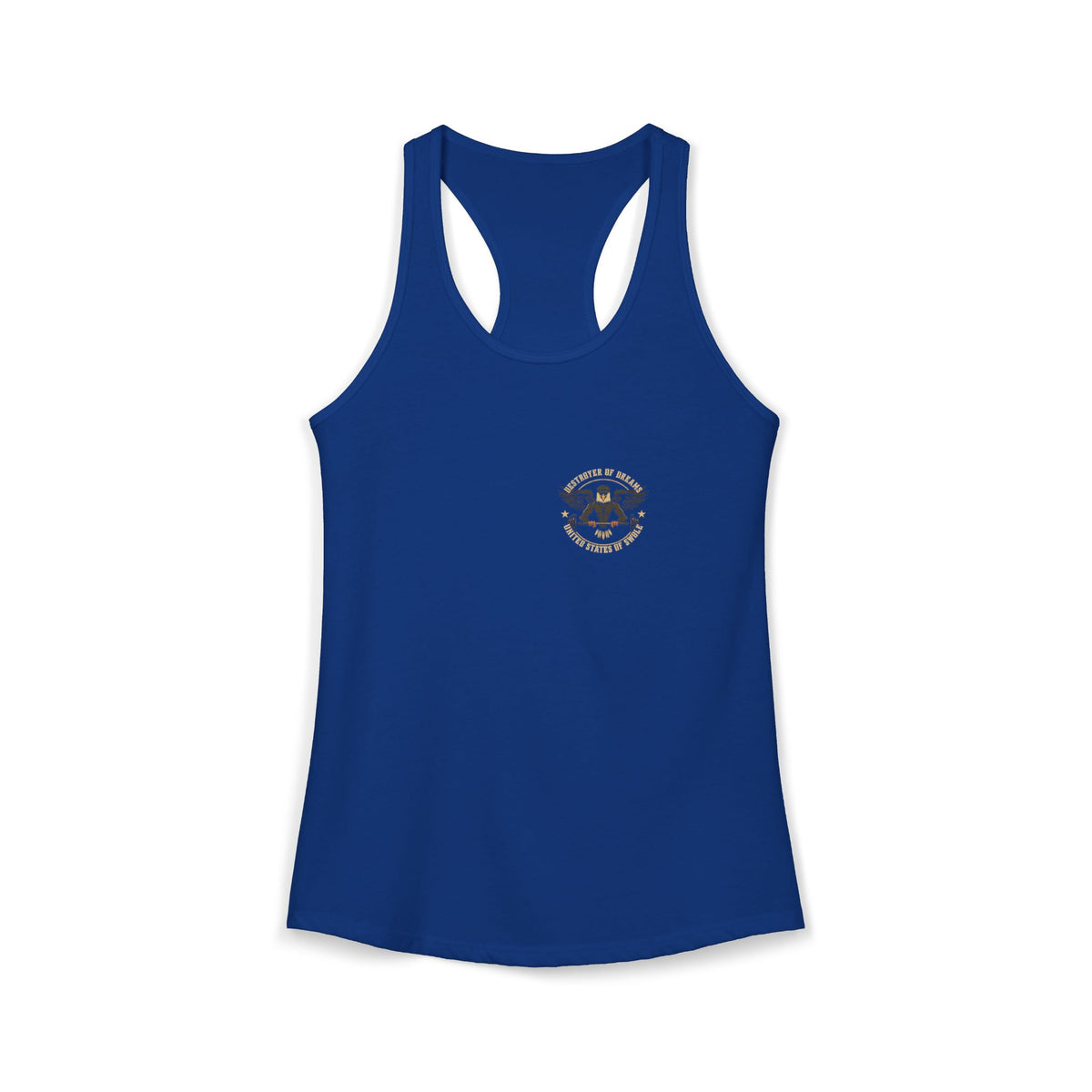 United We Serve - Military women's tank in Solid Royal - funny gym shirt by DoD Fitness