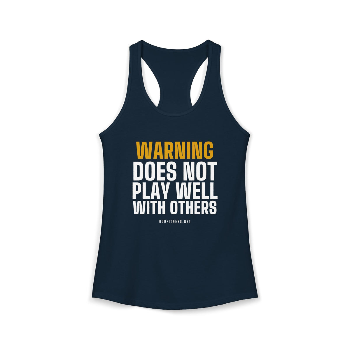 Warning Label women's racerback tank - funny gym tank by DoD Fitness