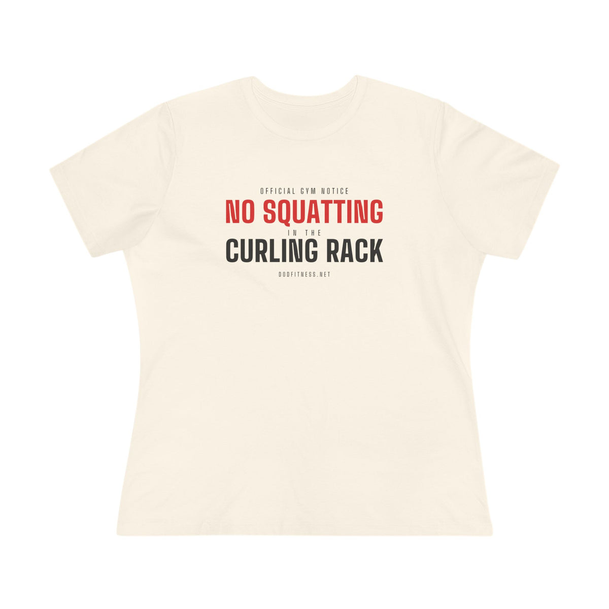 Curling Rack women's tee - funny gym shirt by DoD Fitness