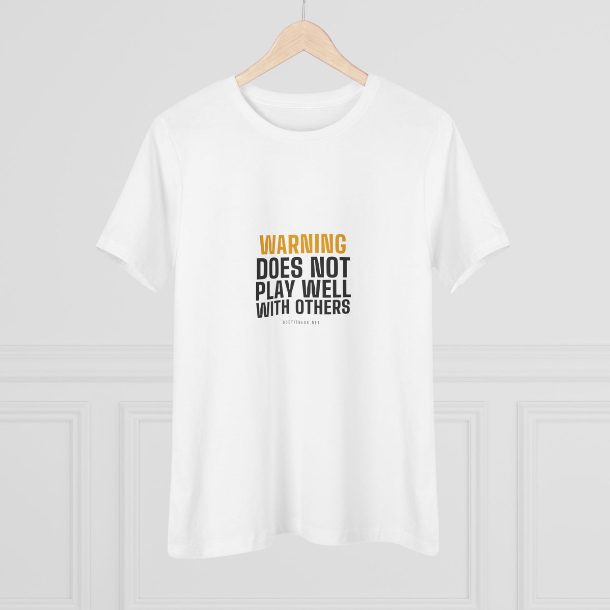 Warning Label women's tee - funny gym shirt by DoD Fitness