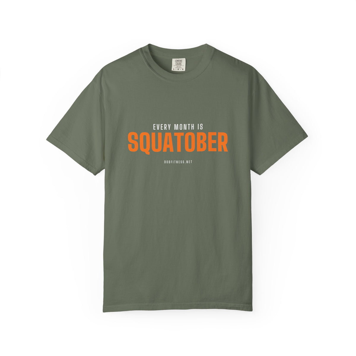 Squatober men's tee in Moss - funny gym shirt by DoD Fitness