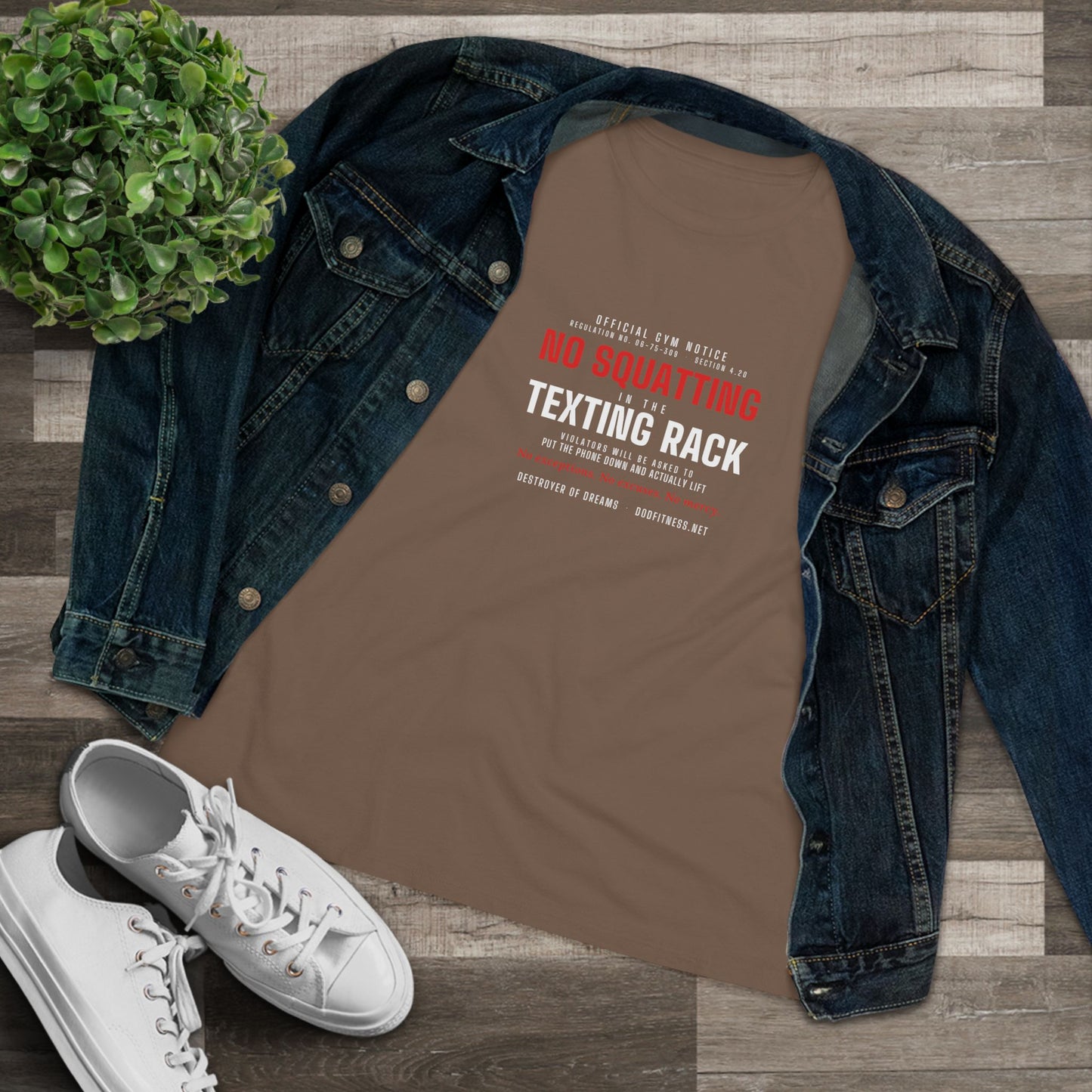 DoD Fitness - No Squatting Texting Rack Women's Tee