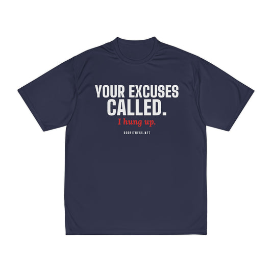 Excuses Called performance tee in Navy - funny gym shirt by DoD Fitness