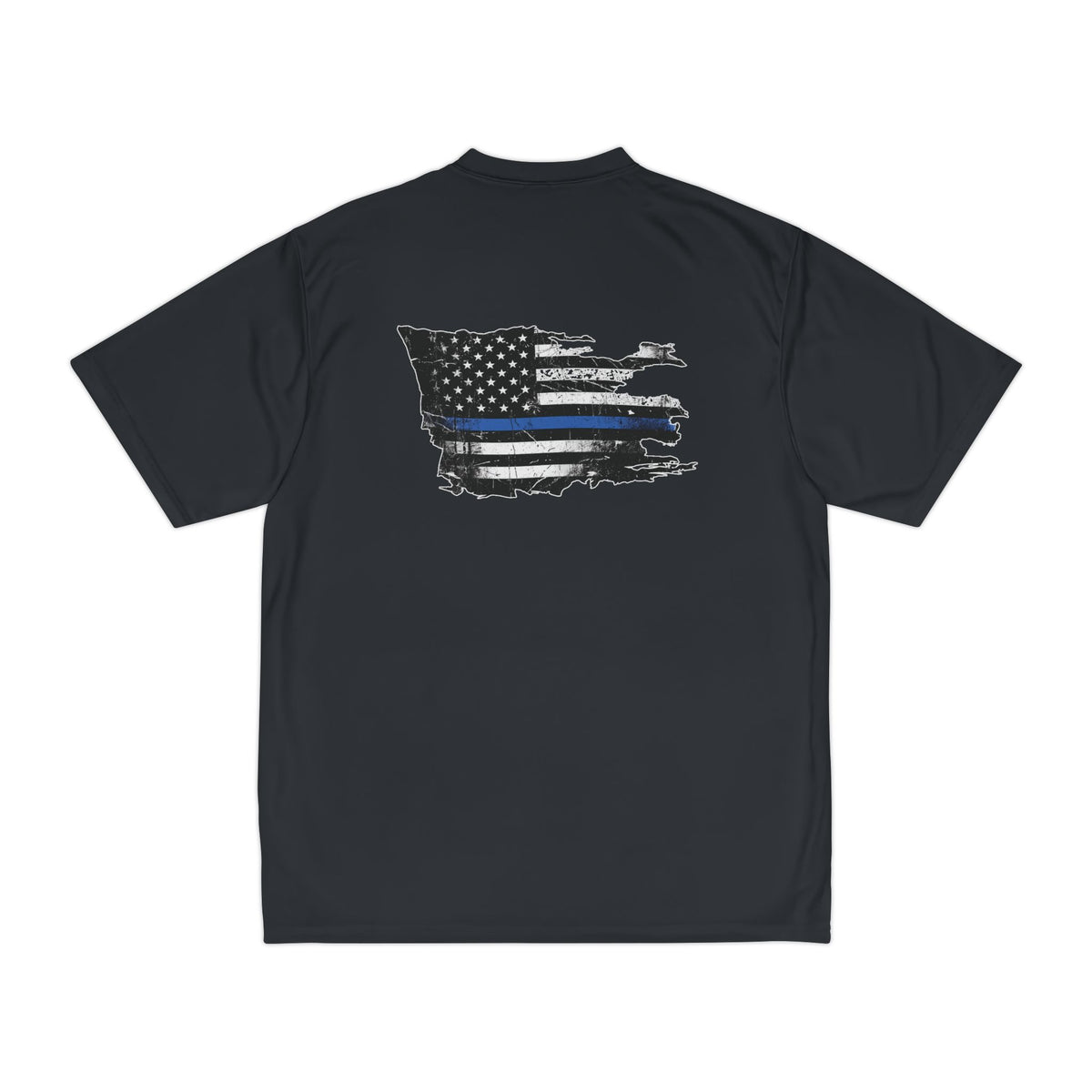 Thin Blue Line moisture wicking shirt - funny gym shirt by DoD Fitness