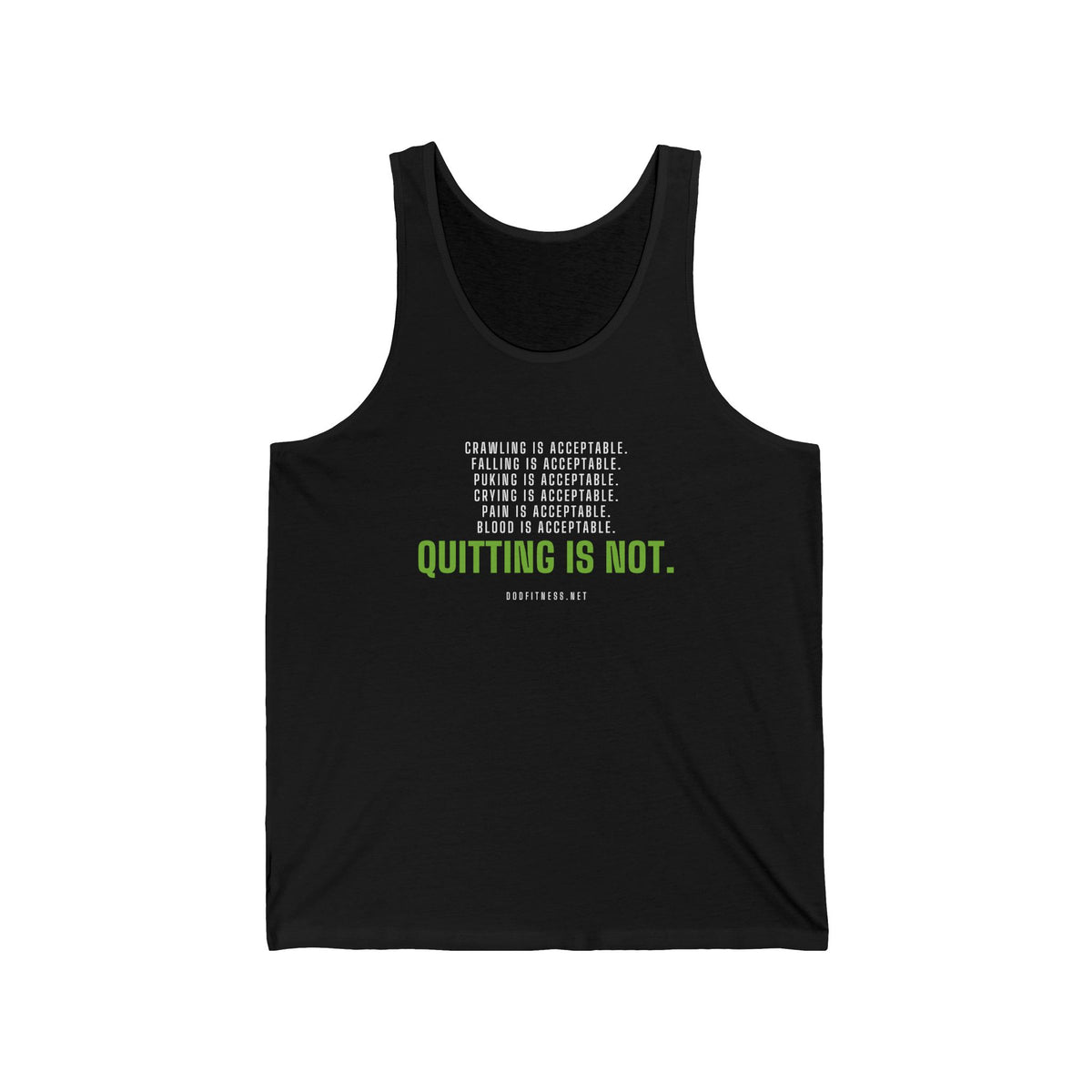 DoD Fitness - Quitting Is Not Men's Tank