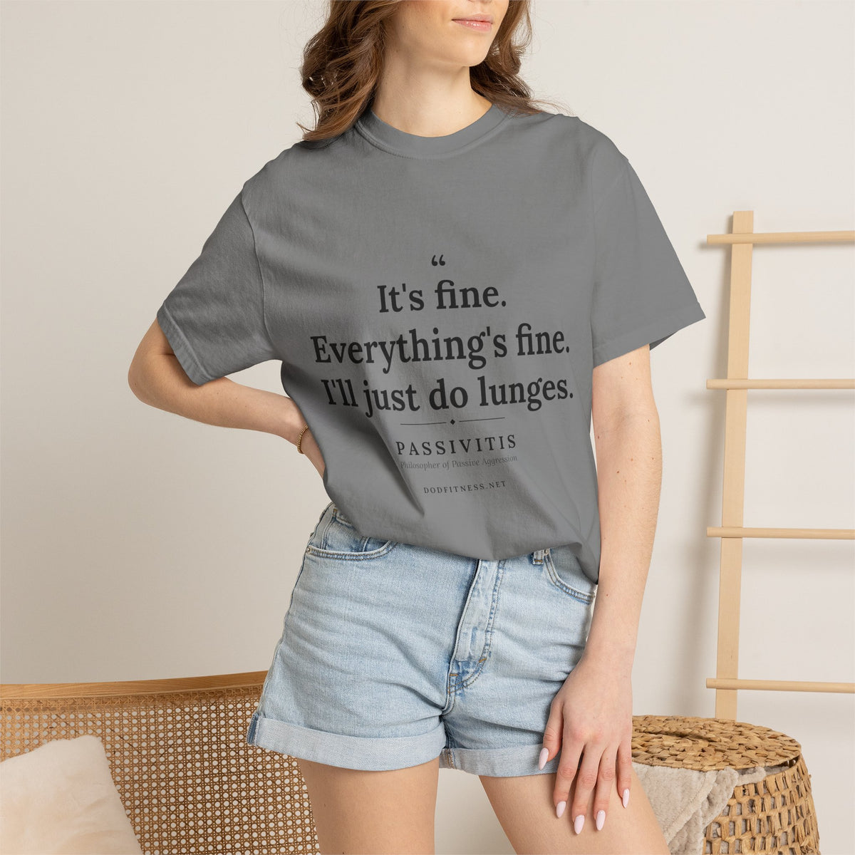 Passivitis - I'll Just Do Lunges men's tee in Grey - funny gym shirt by DoD Fitness