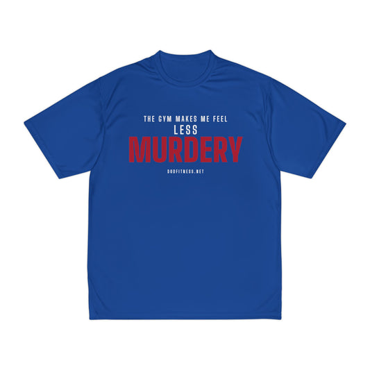 Murdery performance tee in Royal - funny gym shirt by DoD Fitness
