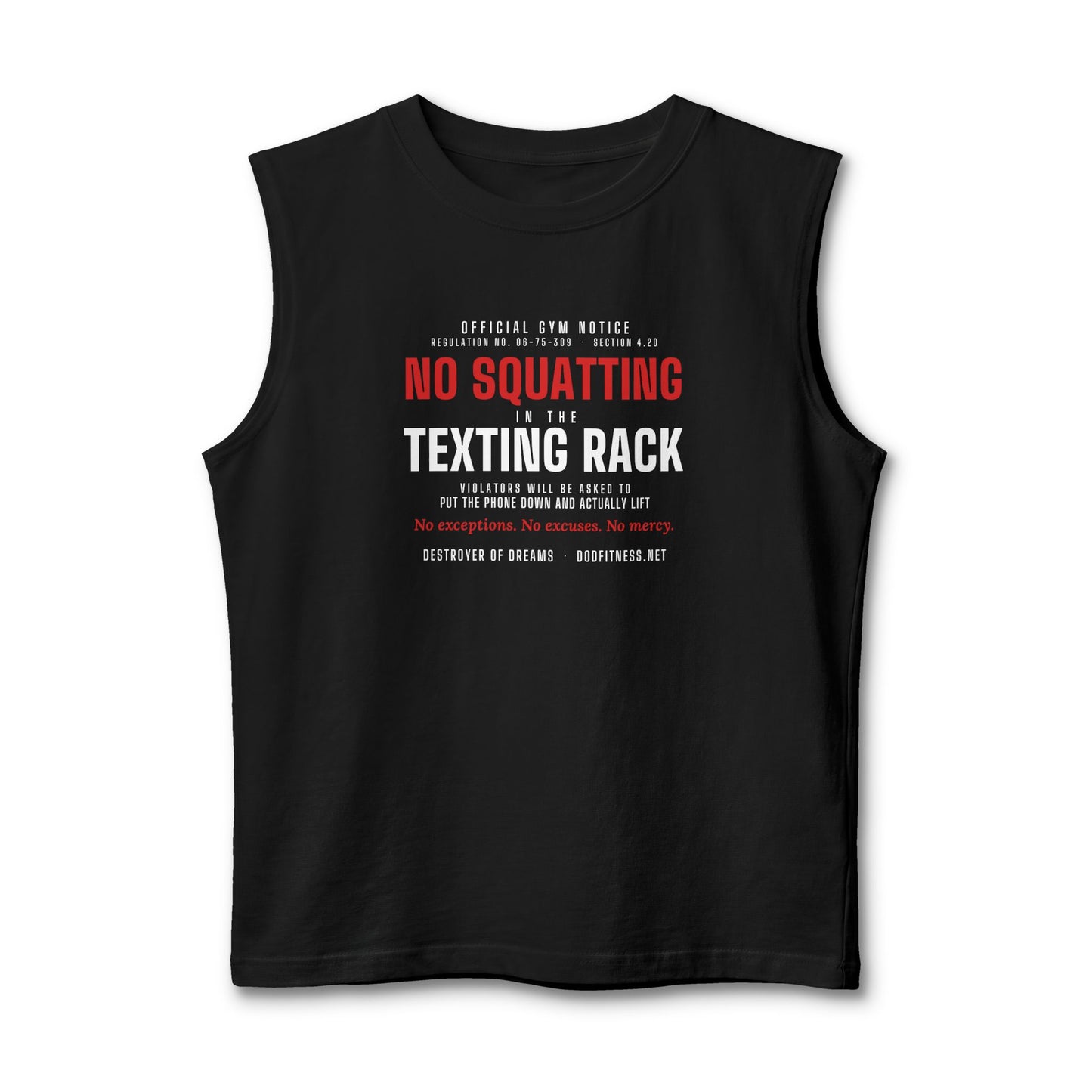 DoD Fitness - No Squatting Texting Rack Stringer Tank