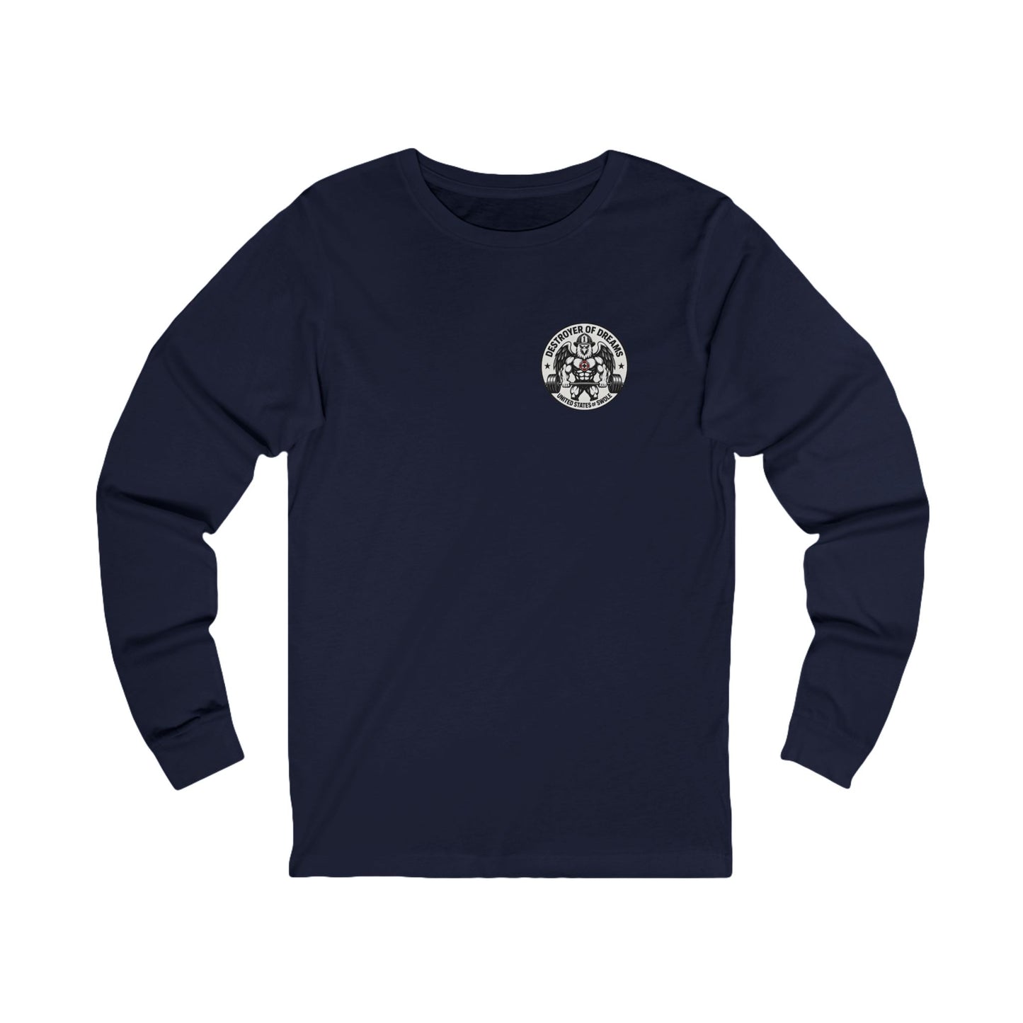 Thin Red Line long sleeve in Navy - funny gym shirt by DoD Fitness