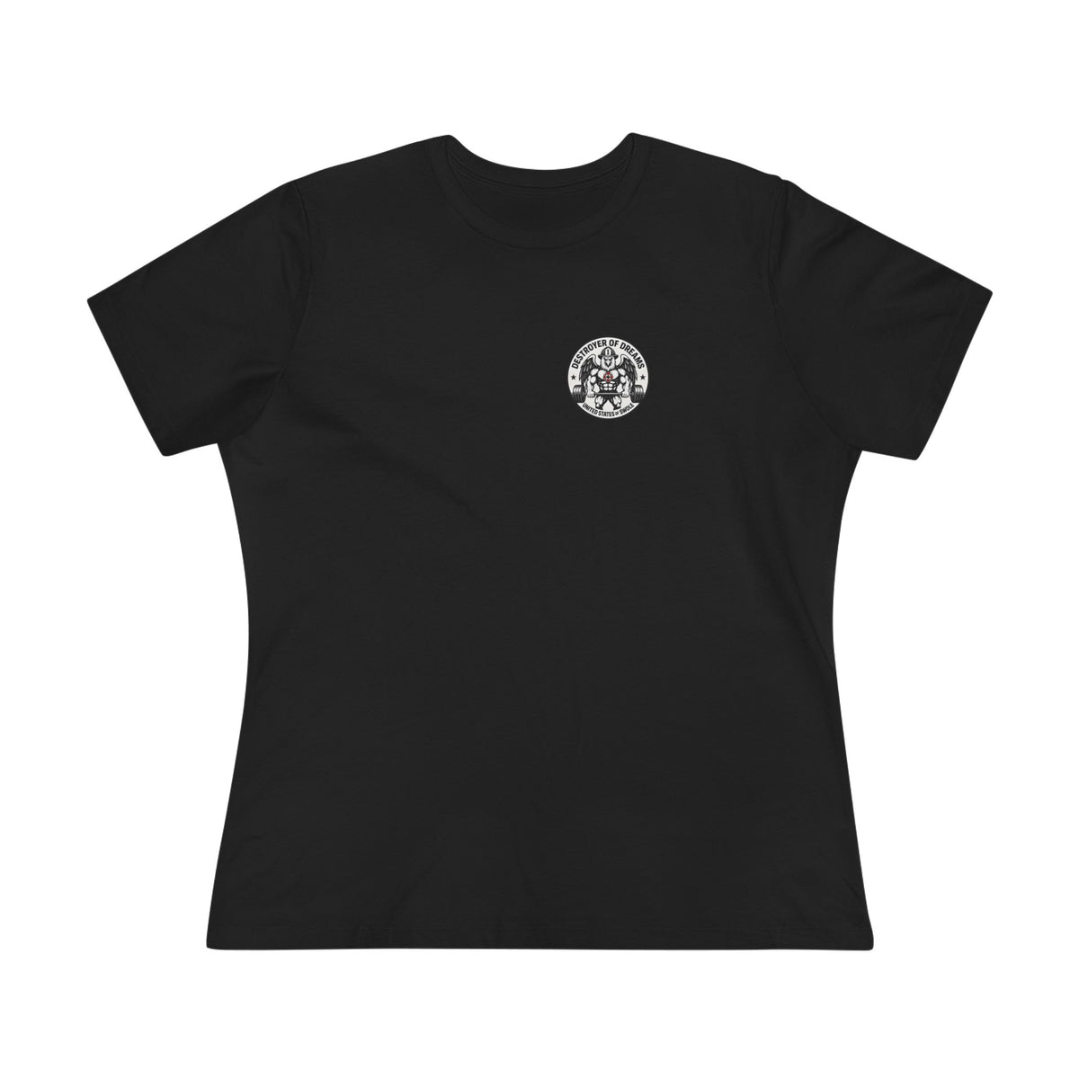 Thin Red Line women's tee in Black - funny gym shirt by DoD Fitness