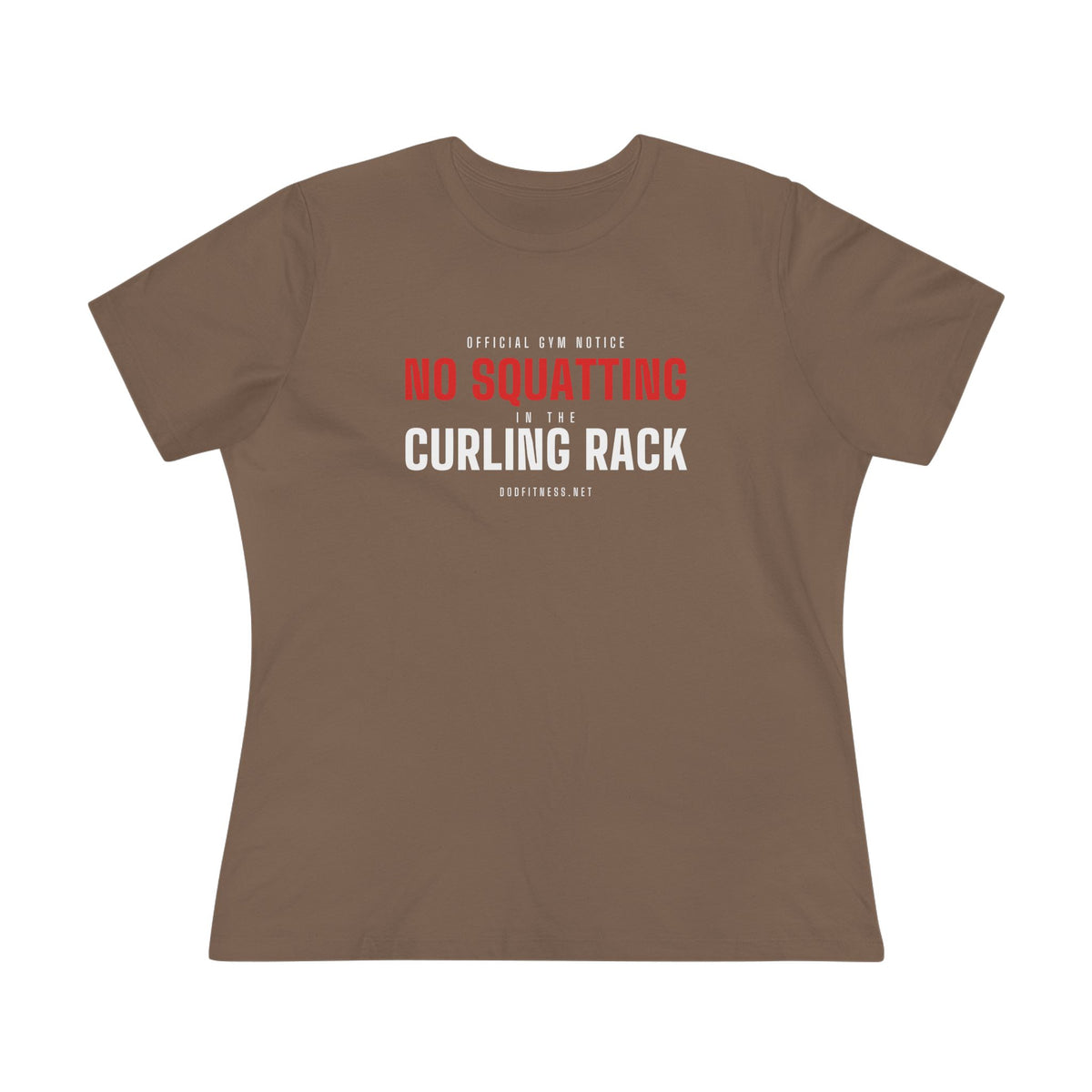 Curling Rack women's tee - funny gym shirt by DoD Fitness